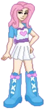 Pink-haired doll pastel cutie doll with giant blue and pink boots