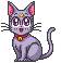 Diana, the grey kitten from Sailor Moon, waving