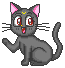 Luna, the black cat from Sailor Moon, waving