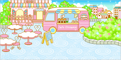 a cute outdoor cafe for the kitties to eat, sleep, and play!